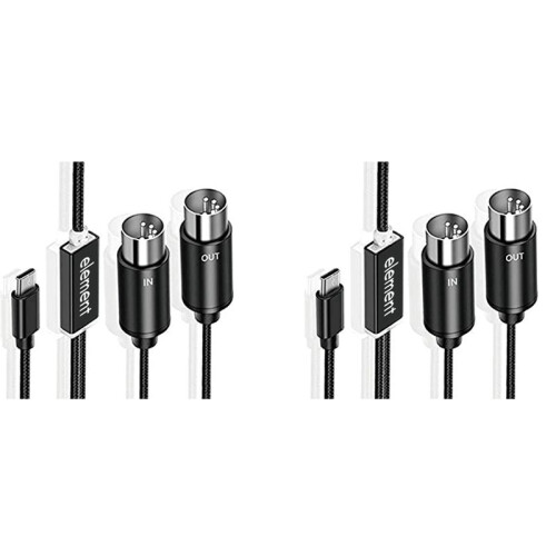 2X MIDI to USB C Type C Cable USB MIDI Converter with Indicator Light for Electronic Organ Computer