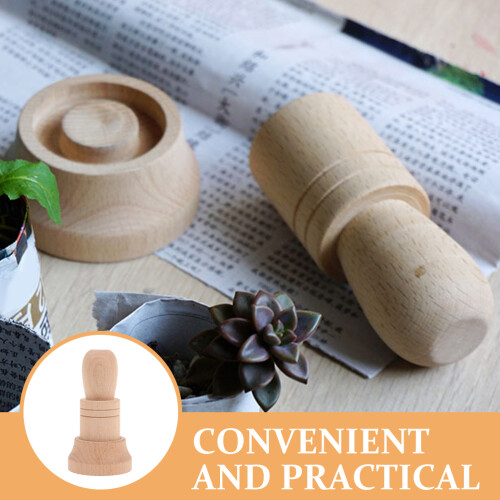 1Set Wood Flower Pot Maker Khaki Practical Nursery DIY Tool 2