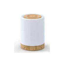 (Wood grain base) Touch Table Lamp Night Light Stepless Colors Dimmable Bedside Lamp for Kids Baby