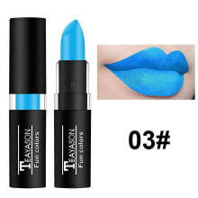 (Sky Blue) 12 color Waterproof Velvet Matte Black White Lipstick Lasting Pigment Green Purple Lipstick Christmas Halloween Party