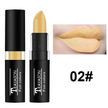 (Yellow) 12 color Waterproof Velvet Matte Black White Lipstick Lasting Pigment Green Purple Lipstick Christmas Halloween Party