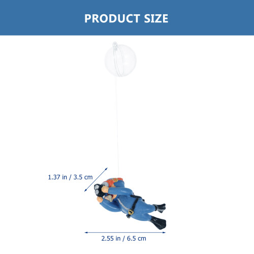 Blue Simulation Diver Model PVC Fish Tank Decoration Accessory 1
