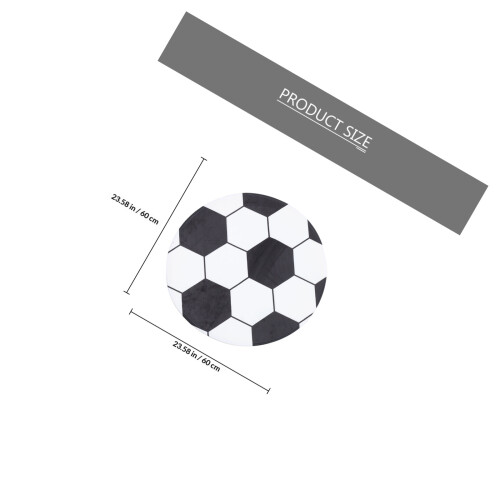 1pack Soccer Ball Rug Small Size For Bedroom Polyester 23.2in 1