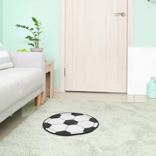 1pack Soccer Ball Rug Small Size For Bedroom Polyester 23.2in 2