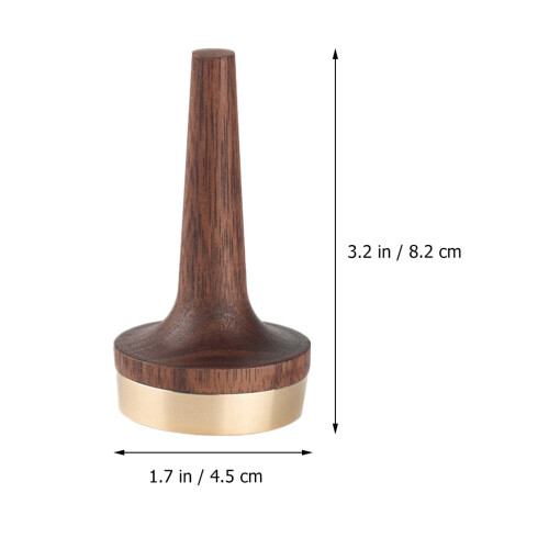 1Pc Solid Wood Ring Holder Jewelry Storage Shelf Durable Walnut Brass 1
