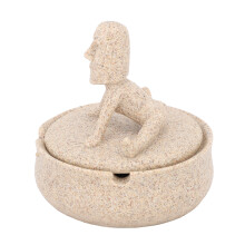 Moai Resin Ashtray, Natural, 8.5x8.4x8.4cm, 8.29oz