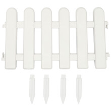 2Pcs White Plastic Garden Fence Decorative Picket Fence for Yard