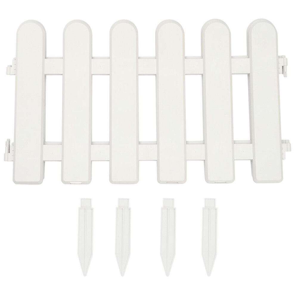 2Pcs White Plastic Garden Fence Decorative Picket Fence For Yard 3741268733329