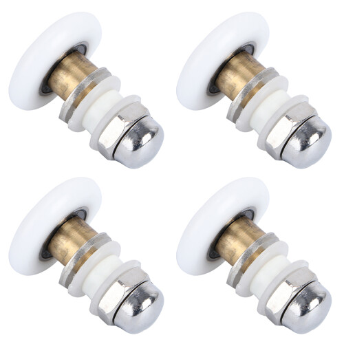 4Pcs Durable Silver Sliding Door Wheels with Nylon Copper for Bathroom