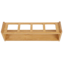 Light Brown Wooden Seasoning Bottle Rack Condiment Shelf