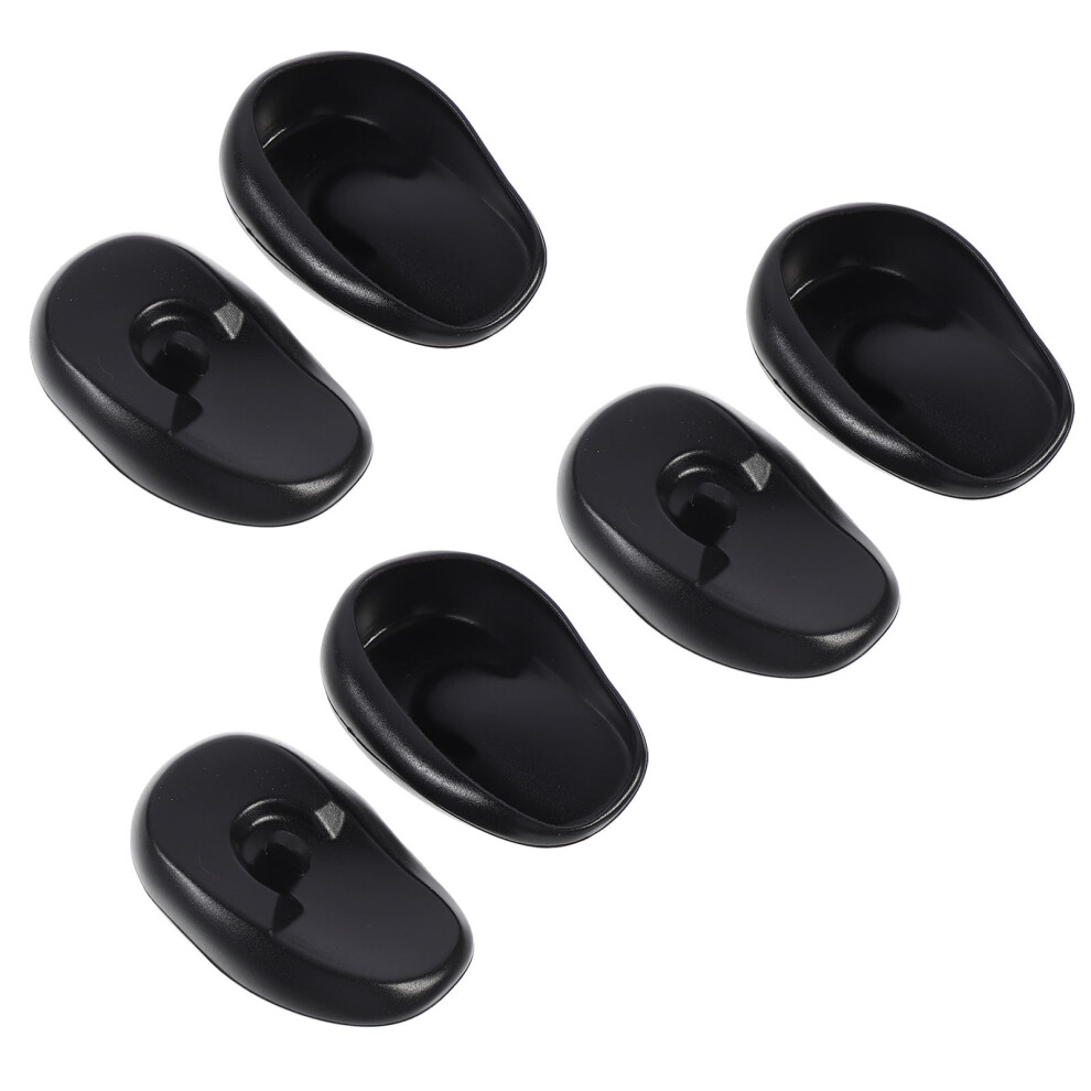 Artibetter 6Pcs Black Plastic Hair Dye Ear Protectors Reusable Salon Ear Covers