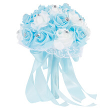 1Pc Blue Artificial Party Bouquet Pe Foam Fake Bridal Holding Flower
