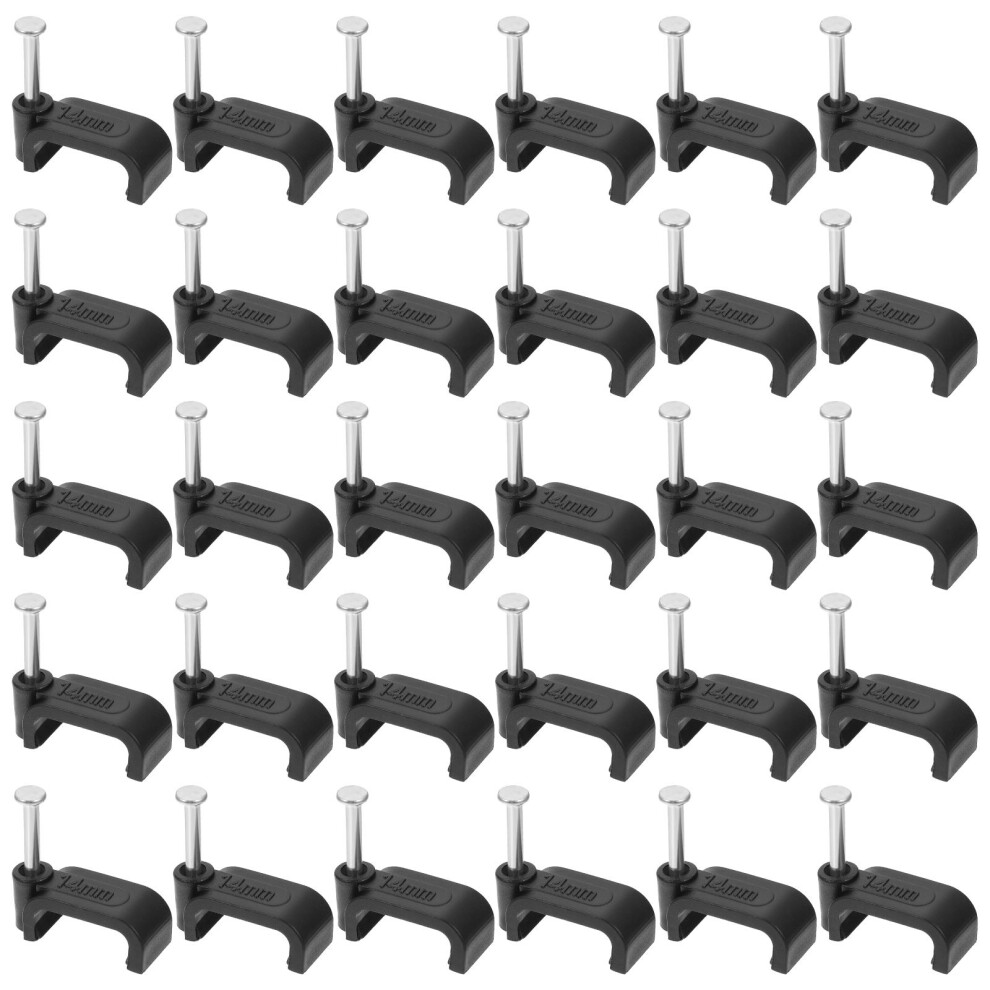 100Pcs Black Cable Fixing Half Clamps With Nails Wire Plumbing Clips 3741268734517