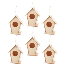 6Stk Mini Holz Vogelhäuser Bausatz Zum Selberbauen Und Anmalen Beige