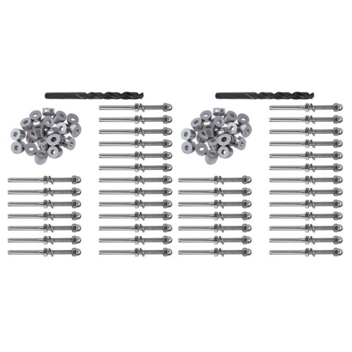 40 Pairs 1/8 Inch Cable Railing Kits 30 Degree Beveled Washer Threaded Stud Tension End Fitting Terminal for Decking