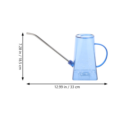 Blue Long Spout Watering Can Plastic Stainless Steel Durable 1