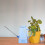 Blue Long Spout Watering Can Plastic Stainless Steel Durable 9