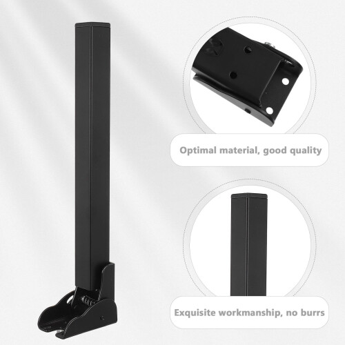 2Pcs Sturdy Black Folding Sofa Bed Legs Self-Locking Metal Brackets 2