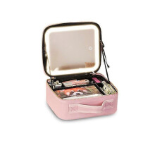 (Pink) Auricrest Travel Makeup Bag - Auricrest Beauty Reformation Travel Makeup Bag