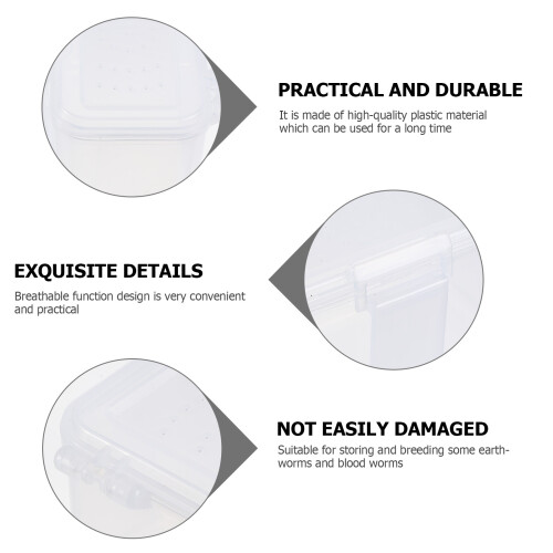 2Pcs Breathable White Plastic Worm Breeding and Storage Box 2