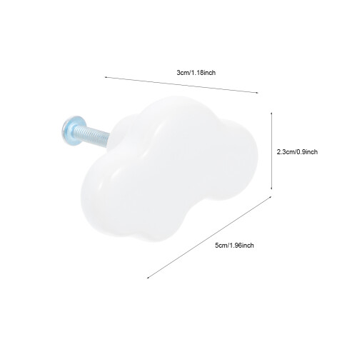 1Set Cartoon Cloud Ceramic Drawer Knob Furniture Accessory White Pull 1