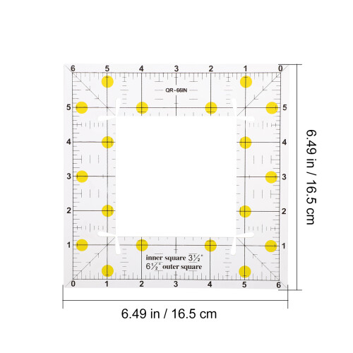 1Pc Square Shape Fabric Measure Plastic Sewing Ruler for Patchwork 1