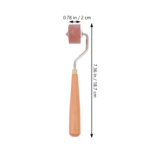 1Pc Brown Rubber Roller Brayer Durable Ink Applicator for Printmaking 1