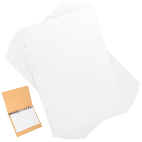 A5 6-Ring Binder Nachfüller Doppelseitig Weiß Für Sticker