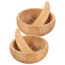 2Stk Bambus Maske Schalen Mit Deckel Für Pflege DIY Und Kosmetikbedarf