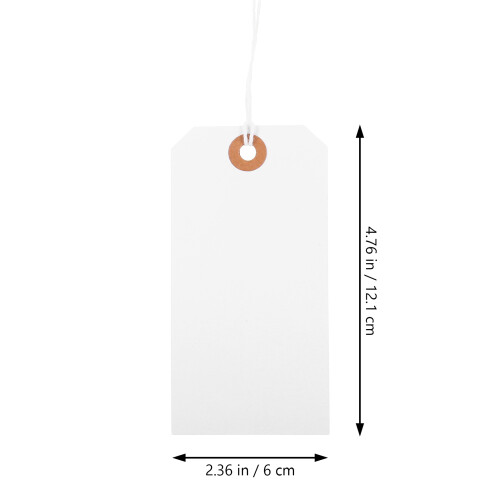 100 Pcs Clothing Display Tags 吊牌纸牌 12.10x6.00x0.10cm White 1