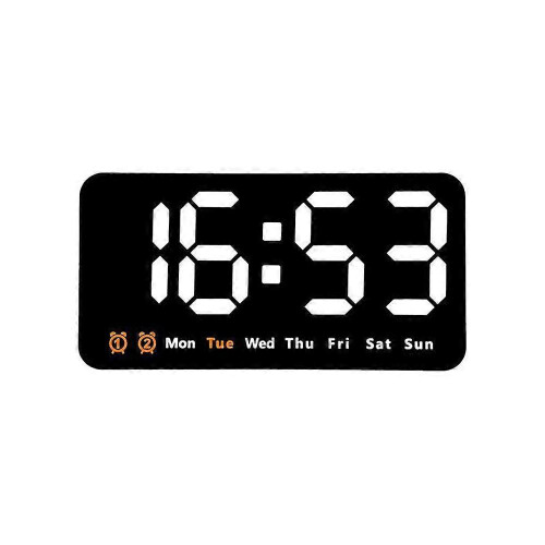 (color01) LED Digital Clock 8.5 Inch Large Display LED Alarm Clock w/Date Week Temperature