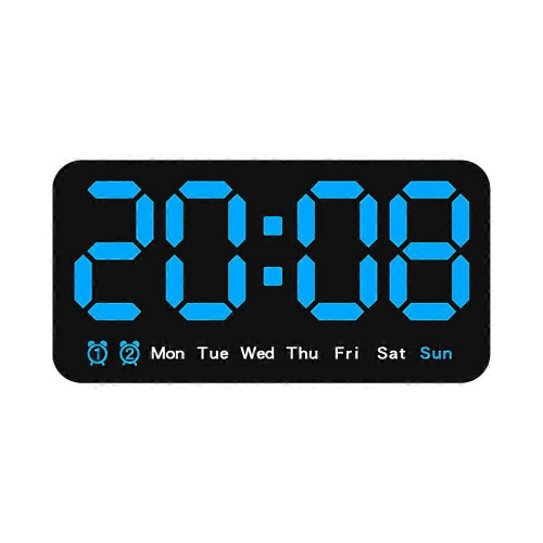 (color04) LED Digital Clock 8.5 Inch Large Display LED Alarm Clock w/Date Week Temperature