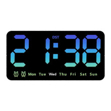 (color08) LED Digital Clock 8.5 Inch Large Display LED Alarm Clock w/Date Week Temperature