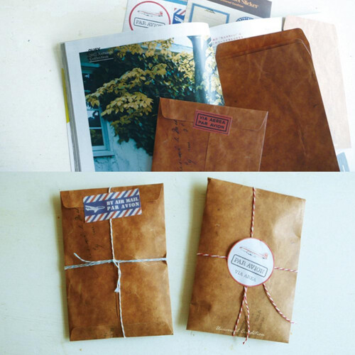 10 Vintage Kraftpapier Briefumschläge Mit Postkartenformat 1
