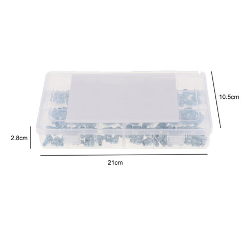 260 Pcs Grease Assortment Kit Fittings Storage Boxes 1