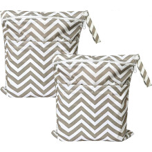 Waterproof Wet Dry Bag,2 Pack Wet Dry Cloth Diaper Bags with Double Zippers, Washable Nappy Bag - DD0