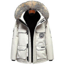 (khaki,3xl)Men's Winter Hooded Quilted Down Jacket Casual Tooling Coatbest Gift For Christmas