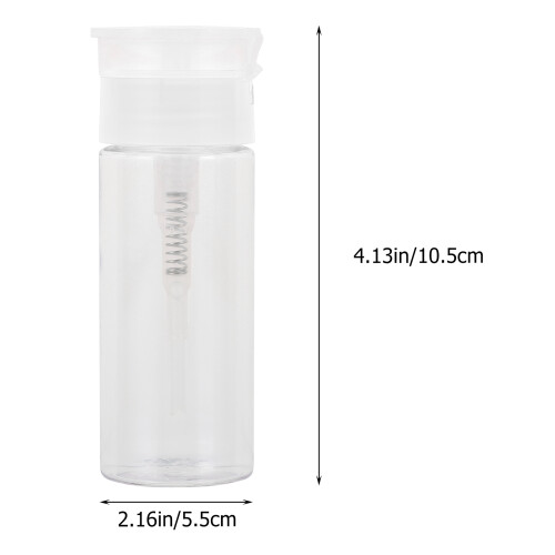 5Pcs Durable Plastic Press Pump Bottles Nail Polish Remover Travel Use 1