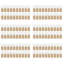 120Pcs Blank Wooden Wooden Keychain DIY Wooden Keychain Key Tag Anti-Lost Wood Accessories Gift