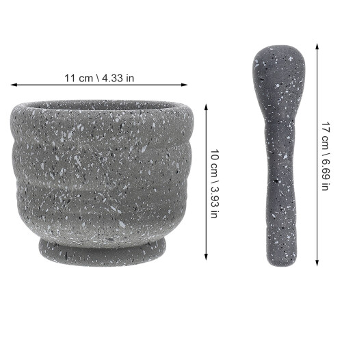 1Set Grey Garlic Grinding Pot Plastic Masher for Home Kitchen Use 1