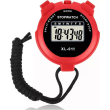 (Red) Digital Handheld Sports Stopwatch Stop watch Timer Alarm Counter