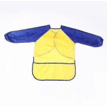 (L, Yellow) Painting Apron Nylon, Waterproof Painting Apron With Sleeves, Children's Craft Apron For Kids 7 To 12 Years