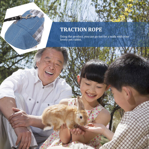 1Set Durable Red Pet Rabbit Clothes and Traction Rope Accessory 2