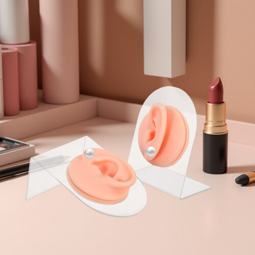 1Paar Silikon Mit Acryl Für Piercing Praxis Pink 2