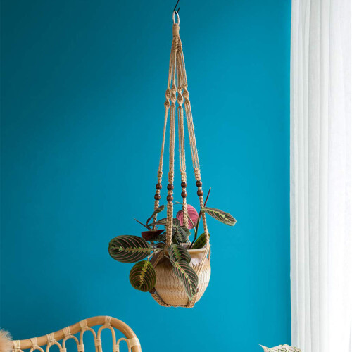 Solar Flower Pot Hanging Net Bag Fine Workmanship Plant Hanger 2