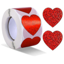 1000pcs Heart Stickers, 1.5 Inch Heart Scrapbook Love Adhesive Labels for Valentine's Day,wedding,party