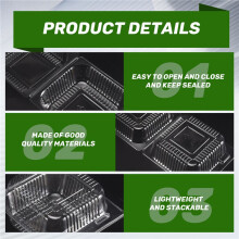 100Pcs Single Individual Cake Slice Boxes Dessert Containers Cheesecake Boxes Stackable Square Boxes Clear Food Boxes
