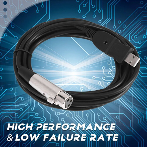 USB Stecker auf XLR Buchse Mikrofon USB MIC Link Kabel Neu 2