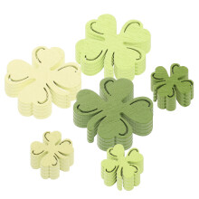 100Stk Holz Streudeko Shamrock Irish Party Set Bunt