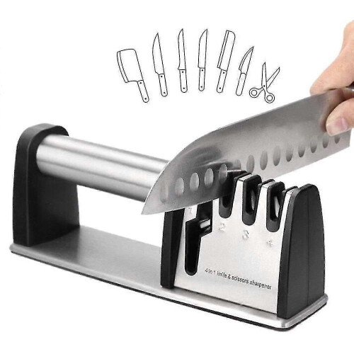 Manual Knife Sharpener with Anti-slip Base 4-in-1 Design